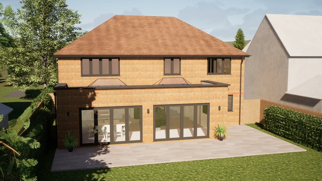 Chilterns Residential — New Build Rear Elevation CGI render